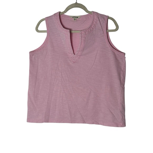 Boden Top Women's size US 10 Pink‎ Sleeveless Essential Cotton Stretch Formal - Picture 2 of 8